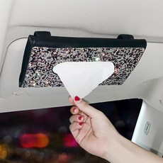 자동차 티슈 박스 장식 액세서리, 1개, 디럭스풀다이아몬드노블퍼플다이아몬드