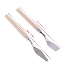 팔레트 주걱 2개 아티스트 금속 칼 세트 오일 아크릴 에폭시 붓는 페인트, Silver