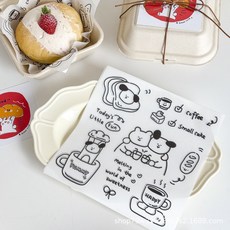 熊狗日記 一次性烘焙紙 100張入 蛋糕裝飾紙 三明治包裝紙, 1個