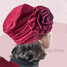 아옹샵 비즈 꽃모자 여성 나들이 중년 겨울 여성두건