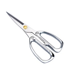 不鏽鋼銀色剪刀強力剪 裁縫剪 布料剪 皮革剪, 1個, 19X7.5 公分 小柄款, 銀色