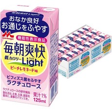모리나가 매일 아침 상쾌 Light 피치 레모네이드 맛 125ml 밀크 올리고당 락툴로스 저칼로리×24개, 1개