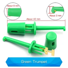 미니 5 개 단일 테스트 후크 클립 테스트 프로브 전자 테스트 IC 그래버 대형 라운드 악어 클립 후크 테스트 클립 전자 부품 액세서리 소스, green