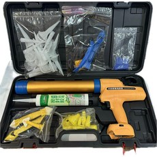 綠林 21V 鋰電電動玻璃膠槍 2.5AH 結構膠/兩用充電式熱熔膠槍, 1個, 工業級鋰電膠槍 牧田插腳 單機+配件塑盒