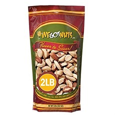 브라질 너트 - 907g 통 껍질 벗긴 생 천연 무 Brazil Nuts - 2 Pounds Shelled Raw Natural No Preservatives Ad, 2파운드(1팩), 1개, 짭짤한