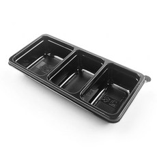 BFP-3칸 일회용반찬용기 소스용기 검정 600개 세트