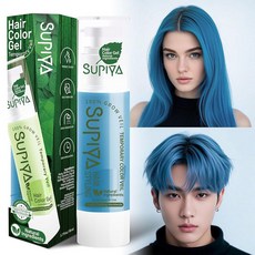 SUPIYA 임시 헤어 스타일링 컬러 럼 그린 블루 퍼플 레드 염색 젤 탁 가능한 인스턴트 크림 DIY 헤어스타일 남성 여성용 [호환], 블루#15