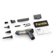 Fanttik 車用無線吸塵器，多刷頭配件，USB充電，車內清潔好幫手, 黑色, 1825868