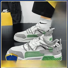 쿠쿠스토어 남성 여름 2025 두꺼운 밑창 키높이 캐주얼 보드화 통기성 좋은 만능 스포츠 화이트 운동, 08 라이트 그린 [플래그십 모델], 06 40