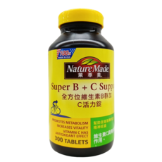 Nature Made 萊萃美 全方位維生素B群加C活力錠, 300錠, 1罐