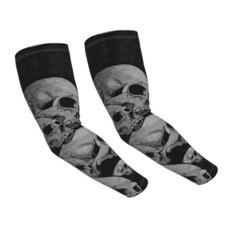 TKDYVAI 해골 팔 슬리브 쿨 암 커버 남성용 쿨링 야외용 스컬 03 원사이즈 119465, 1개