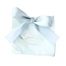 답례품포장 사각 미니 상자 10p + 리본 10p, 그레이마블 + 실버, 1세트