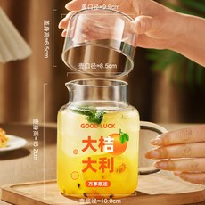 玻璃杯大容量帶蓋杯子家用喝水杯女新款2025耐熱帶把刻度男泡茶杯, 1個, 1000ml【大桔大利】+光面蓋