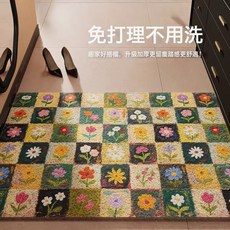 花朵入戶地墊耐髒免洗絲圈可剪裁進門口地毯現代簡約門口蹭土腳墊, 1個, 油畫06