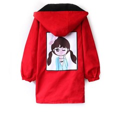 Petitangjyu 春天秋天女孩的東部兒童初中的失望外套跳線罩風衣樹夾克