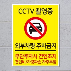 외부차량 주차금지 표지판 안내판, 포맥스(보드), 중형_A4(20*30cm), 1개