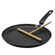 벨라쿠진 인덕션 크레페 팬케이크 팬 + 우드 스프레더 세트, 25cm, 1개