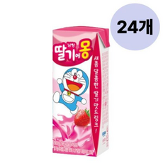 남양 딸기에몽 우유 어린이 간식 팩, 190ml, 24개