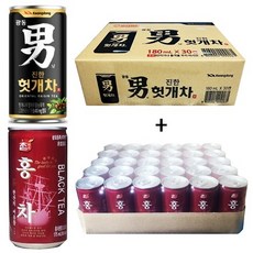 광동 힘찬하루 헛개차 (30캔) + 참맑은 홍차 (30캔), 60개, 175ml