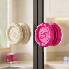 문디 2개 무타공 흡착식 유리 변기 손잡이