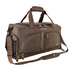 Ultimate Gym Bag 2.0: 내구성이 뛰어난 크라우드소스 디자인 더플 백 방수 파우치를 포함한 10개의 최적의 수납 공간 (브라운 미디엄 (50.8cm/20인치)