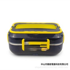 電熱保溫便當盒 304不鏽鋼內膽 密封防漏 適用上班族, 1個, 紫色:標配美規/雙用電壓12+24v+110V