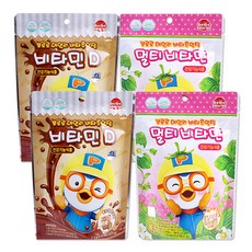 뽀로로 데일리 비타츄잉정 딸기맛+초코맛 세트, 4개, 15정