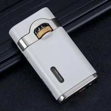 2025 JOBON 기계 금속 부탄 가스 라이터 야외 방풍 연결 점화 푸른 불꽃 토치 휴대용, 03 White.