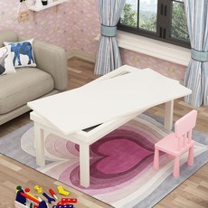 단단한 나무 블록 퍼즐 장난감 블록방 책상 게임 테이블 원목, A. 100x50 커버 있음