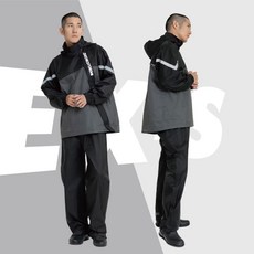 SNOWSTORMI EX-S 斜開兩件式機能雨衣, 鈦灰/黑,L (160~170cm)