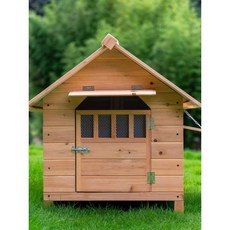 실외 대형견 개집 강아지텐트 하우스 케이지 대형견집 문O 단면창O (자연색) + 빈 번호판 S