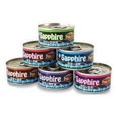 사파이어 고양이 간식캔 6종 24개입 세트, 1세트, 참치+치어, 참치+연어, 참치+새우, 참치+치킨, 참치+게맛살, 참치+알로에
