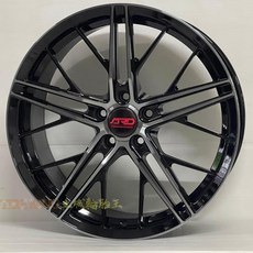 土城輪胎王 MRD 19吋鋁圈 5/108 5/112 5/120 5/114.3 樹枝狀, 1個, 黑底黑透