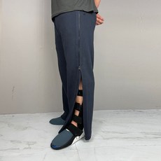 깁스 바지 환자 다리 입고 골절 외상 여성린넨그레이 벗기