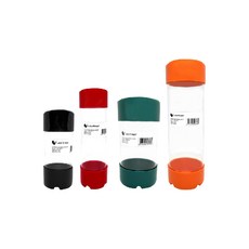 LIGHT KEY PVC 零件儲藏罐 螺絲收納罐 快取防灑, 紅蓋 (S), 1個