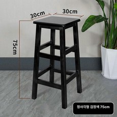 사각 바스툴 높은의자 원목색 홈바 카페의자 바체어, 사각 75cm 하이 블랙