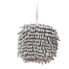 雪尼爾擦手巾 擦手球 超吸水速乾 柔軟舒適 掛式擦手巾, 灰, 1個