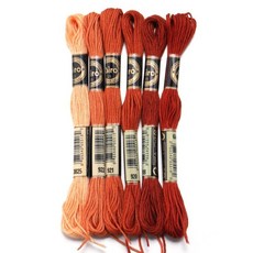 폴리에스터 크로스 자수실 바느질 공예 천, 7. Orange02