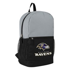 FOCO NFL 공식 라이선스 풋볼 팀 컬러 프라이머리 로고 투톤 빅 로고 컬러 블록 학교 가방 여행용 백팩 필라델피아 이글스. 원사이즈 데이팩 백팩, Baltimore Ravens