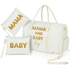 KUIRAN MAMA 여성용 병원 가방 노동 및 배달 45L 대형 방수 여행 오버나이트 백 신발 수납 공간 포함 화이트 골드(아기) 모던 컨템포러리