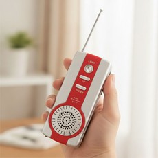 안전닷컴 재난 휴대용 FM 미니 라디오 KC인증, 레드+그레이+블랙
