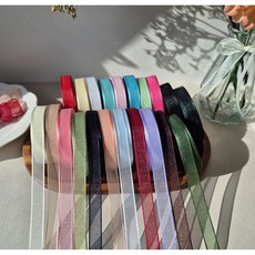 라인패키지 펄 오간디실크 리본 25yd(22m), 15mm, 블랙