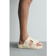 ZARA RUBBERISED DOUBLE-STRAP SANDALS - Creamy White 2716/720/129