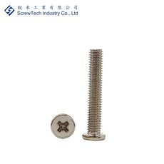 【銳禾】工廠直營 M3x18 鍍鎳 I頭十字槽機械牙螺絲100入組，防鏽耐用，適用於精密儀器, 1個