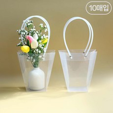 세모쇼핑백 투명 화분쇼핑백 플라스틱 쇼핑백 케이크 꽃다발 포장쇼핑백, @10매입@