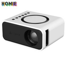 HOMIE 초고화질 스마트 미니 빔프로젝터 4K 자동초점 가정용 캠핑용, 흰색