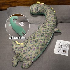 三層紗獨角獸長條抱枕 側睡夾腿靠枕, 三層紗（恐龍）,小號90厘米左右【獨立內膽 可拆洗】