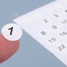원몰샵 원형 숫자 스티커 숫자표시, 51~100 화이트