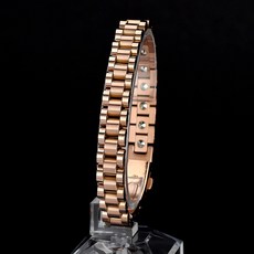 진주모아 99.9998% 3열 체인 로즈골드 게르마늄 건강팔찌 남성 여성, BRORS-01(여성), 1개