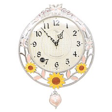 꾸미아트 데에스 로얄 무소음 해바라기 추 시계, 은색